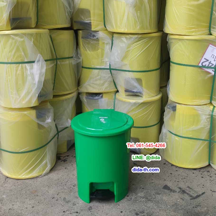 ถังขยะเท้าเหยียบ ทรงกลม ถังขยะแยกประเภท 6 ลิตร