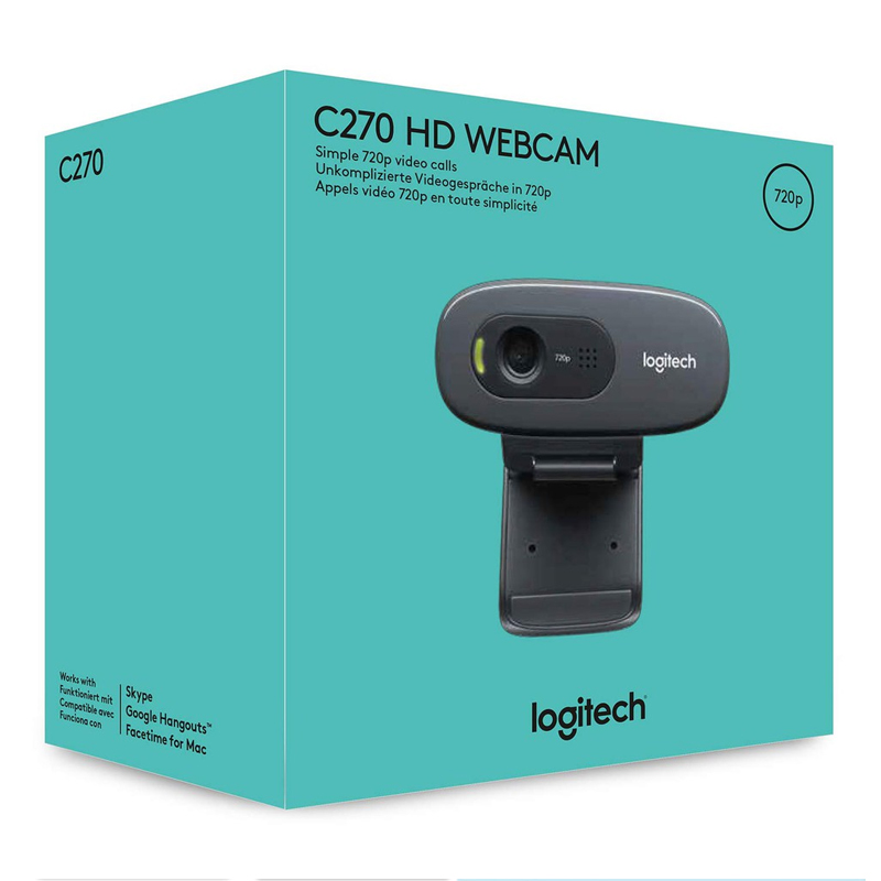เว็บแคม Logitech C270 HD webcam อุปกรณ์พื้นฐานสำหรับวิดีโอคอล HD 720p (รับประกัน 2ปี โดย SYNNEX)