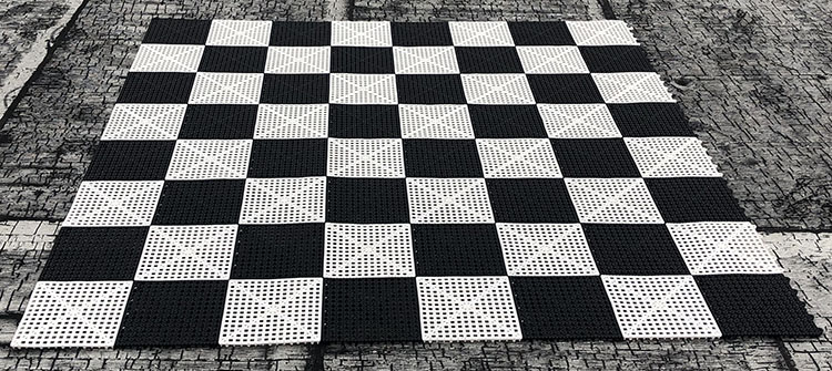 16" Giant Chess Set with Plastic Rubberized Vinyl Board ชุดหมากรุกยักษ์16นิ้ว+กระดานพลาสติกยาง