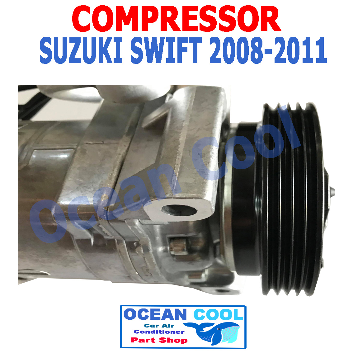 คอมเพรสเซอร์ ซูซูกิ สวิฟ อีโค่คาร์ 2006 - 2011 COM0039 Compressor Suzuki SWIFT Eco Car คอมแอร์รถยนต์ คอมแอร์ คอมเพลสเซอร์ ซูซุกิ สวิป พ.ศ. 2549 ถึง 2554 อะไหล่ แอร์ รถยนต์ 2550 2551 2552 2553 2007 2008 2009 2010