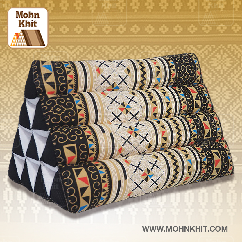 หมอนสามเหลี่ยม10ช่อง 50x28x30Cm.Decorate design Triangle kapok Traditional Floor Cushions 10 holes.