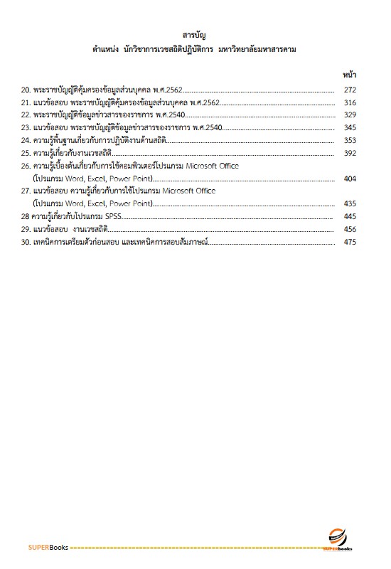 แนวข้อสอบ นักวิชาการเวชสถิติปฏิบัติการ มหาวิทยาลัยมหาสารคาม
