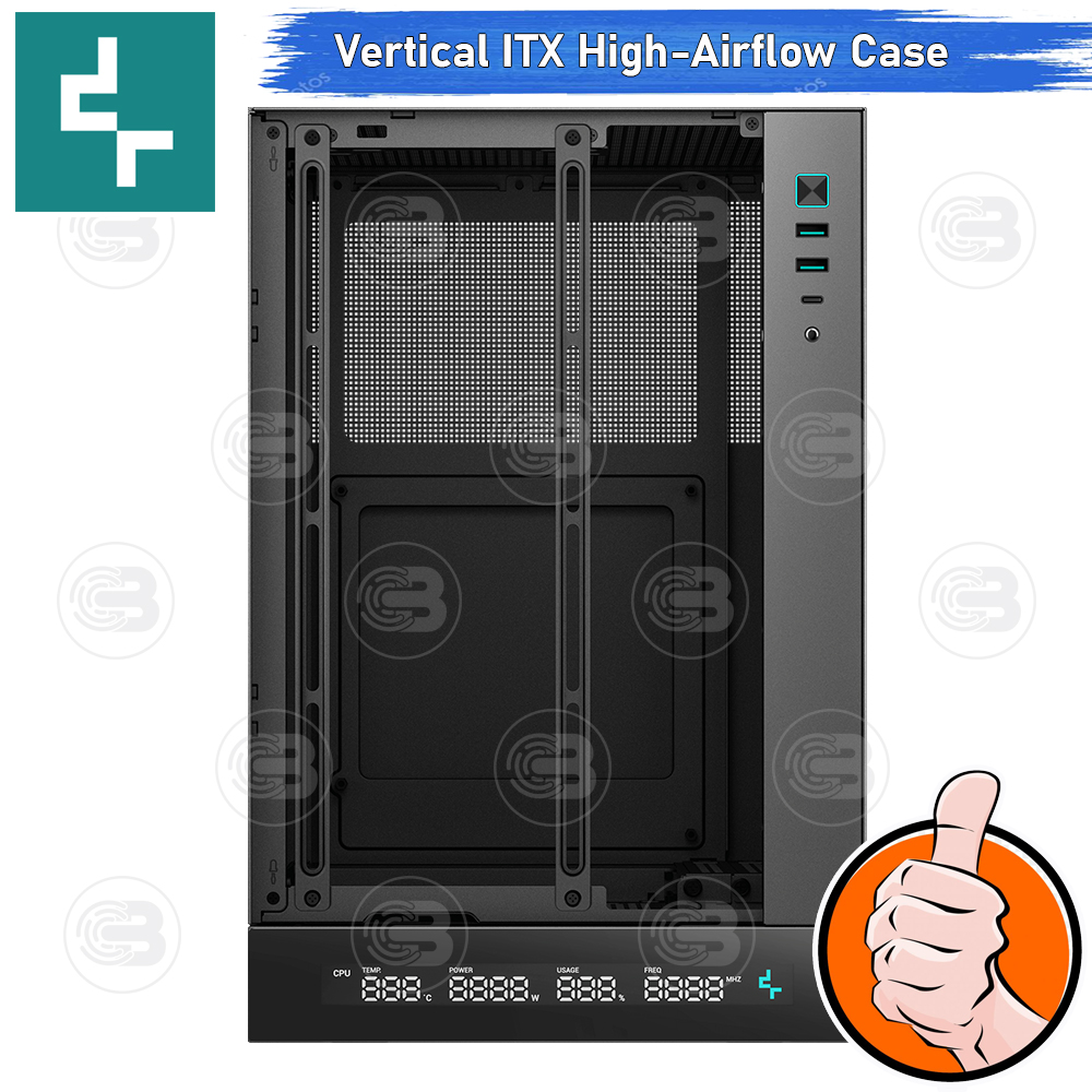 [CoolBlasterThai] DEEPCOOL CH170 Digital Vertical ITX High-Airflow PC Case Black ประกัน 1 ปี