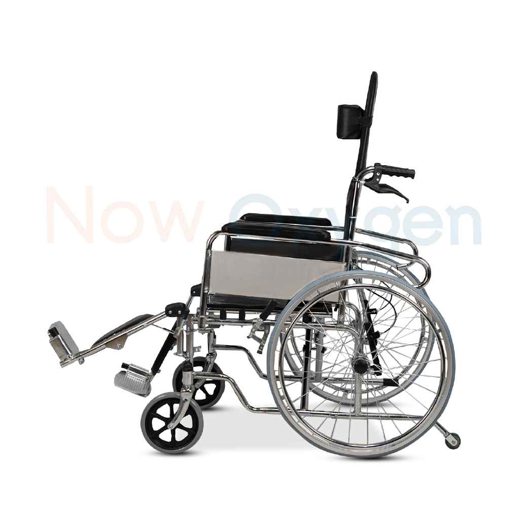 รถเข็นแมนนวล รุ่นพนักพิงสูง ปรับเอนนอน ปรับเหยียดขา ( Strong Manual High Back ) รับประกัน 1 ปี