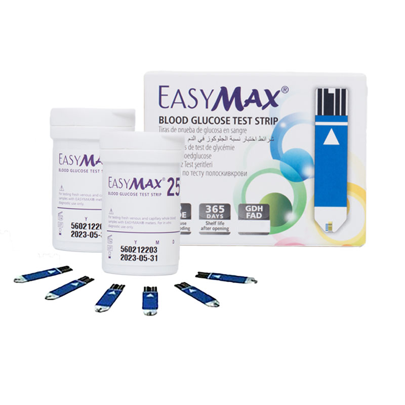 แถบตรวจน้ำตาลในเลือด ยี่ห้อ EasyMax (50 แผ่น)