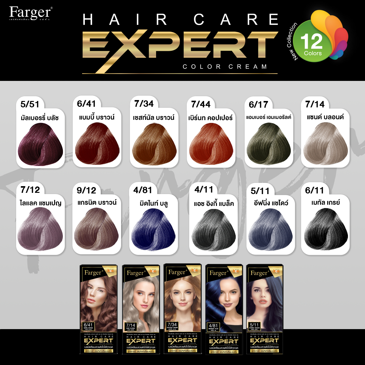 แท้พร้อมส่ง○ FARGER HAIR CARE EXPERT COLOR CREAM ฟาร์เกอร์ แฮร์ แคร์ เอ็กซ์เปิร์ต คัลเลอร์ ครีม 100 กรัม