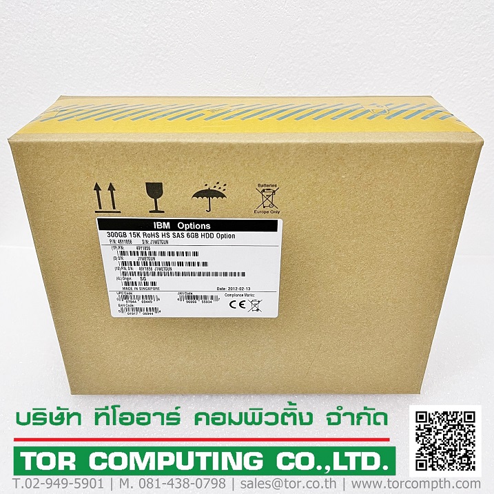 New, IBM 49Y1856 49Y1860 [TorCompTH - ขาย จำหน่าย ราคา] IBM 300GB 15K SAS 3.5IN HDD for IBM DS3500 DS3512