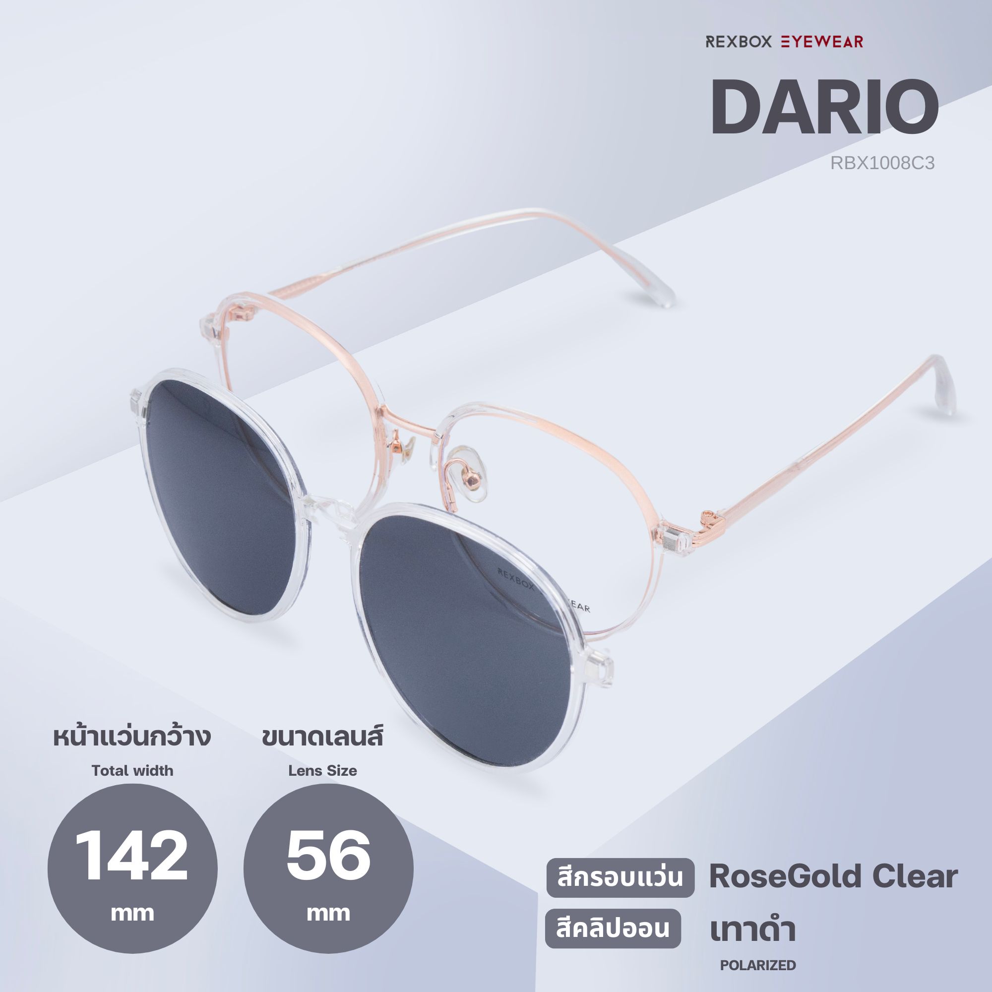 Rexbox รุ่น DARIO สี RoseGold Clear