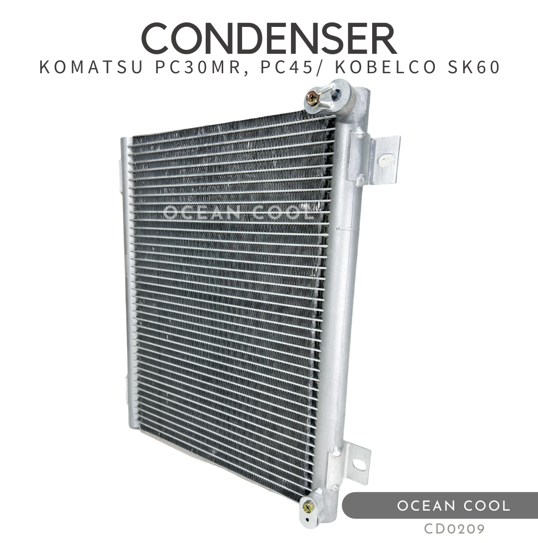 แผงแอร์ โกเบลโก้ เอสเค60 , โคมัตสุ PC30MR , PC45 CD0209 CONDENSER KOBELCO SK60 , KOMATSU PC30MR , PC45 แผงรังผึ้งแอร์ คอยล์ร้อน คอยล์ร้อน คอนเดนเซอร์