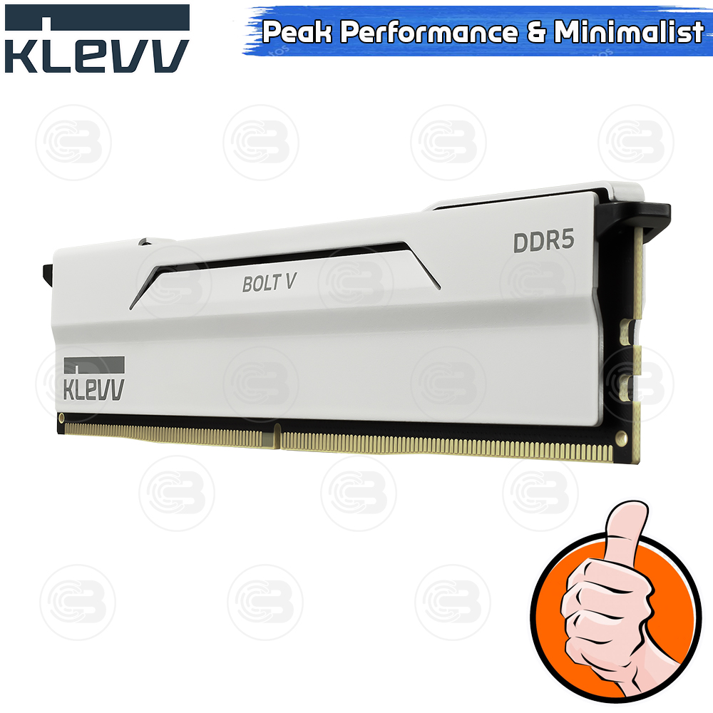 [CoolBlasterThai] KLEVV BOLT V Pure White 32GB (16GBx2) DDR5-6000 CL28-36-36 (LT-Warranty)