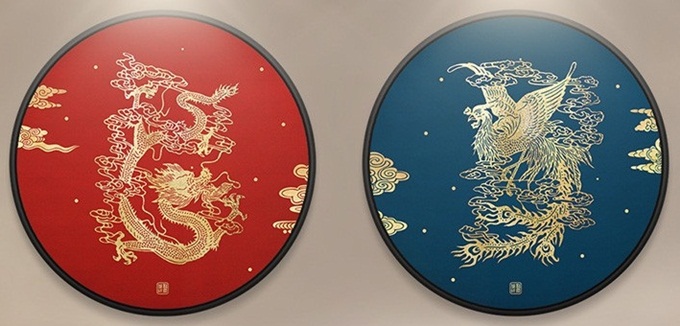 Dragon & Phoenix (เดี่ยว/คู่)(พิมพ์ลาย)