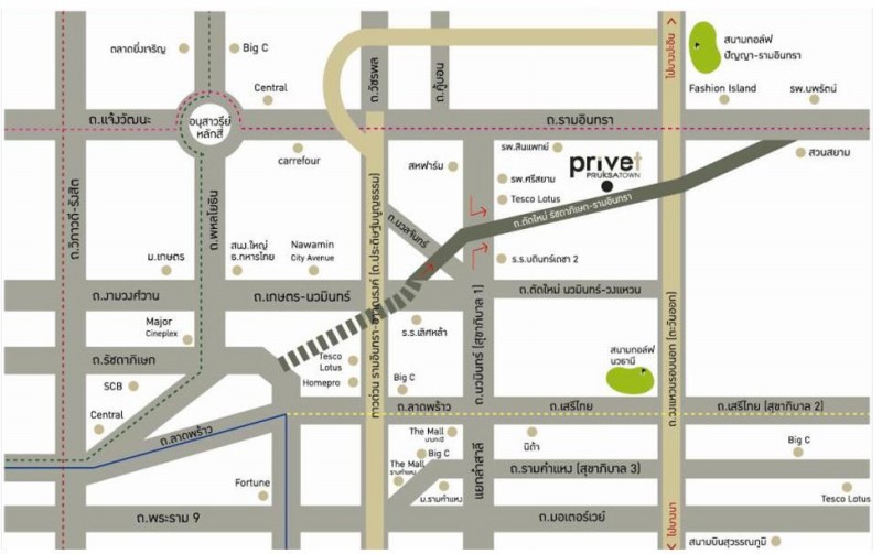 ขายทาวน์โฮม หลังริม ย่าน เสรีไทย นวมินทร์ นวลจันทร์ รามอินทรา 117 : พฤกษาทาวน์ พรีเว่ รัชดา-รามอินทรา : 2 ชั้น 17.2 ตารางวา