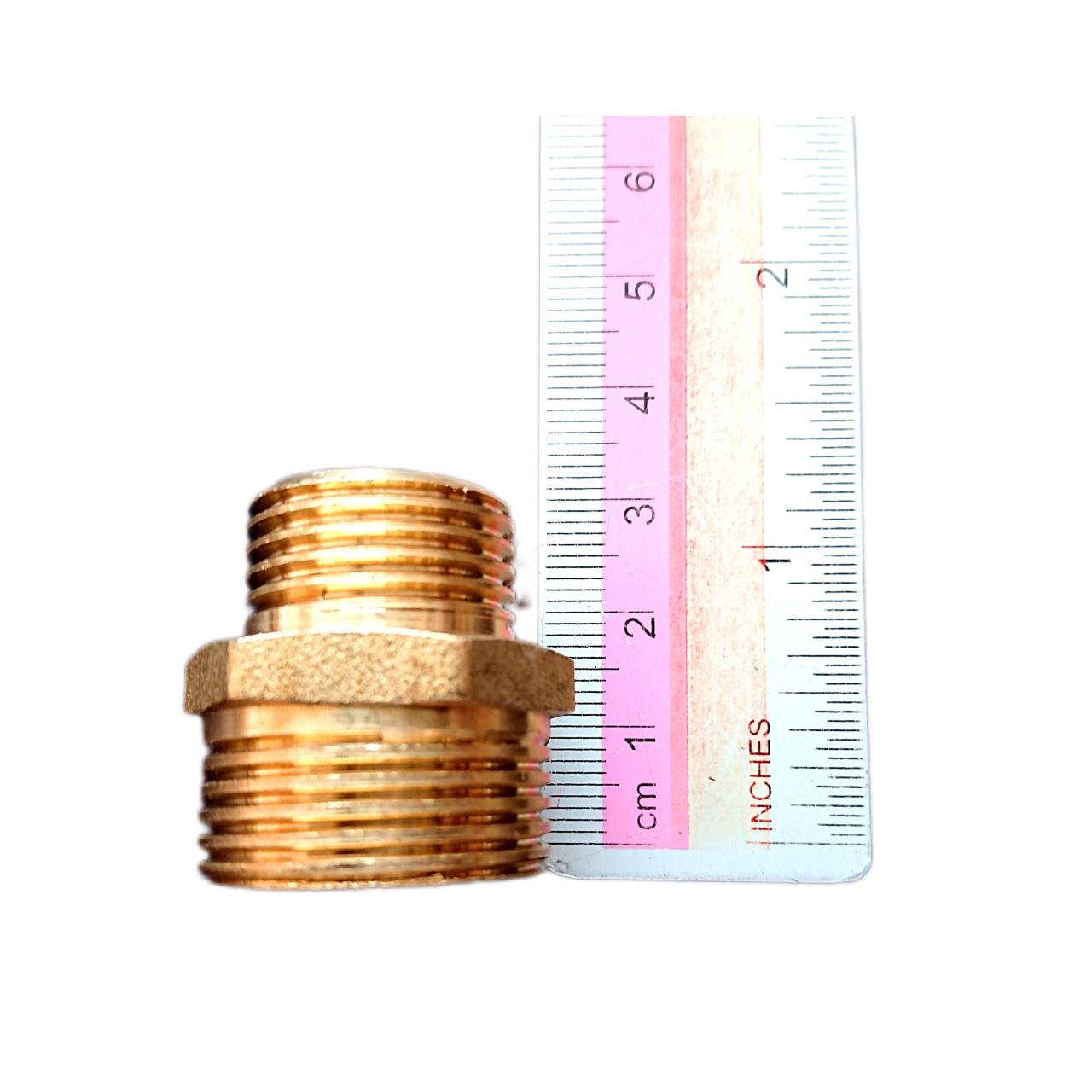 ทองเหลือง ข้อต่อตรง6หุนลด4หุน เกลียวนอก นิปเปิ้ล #060425