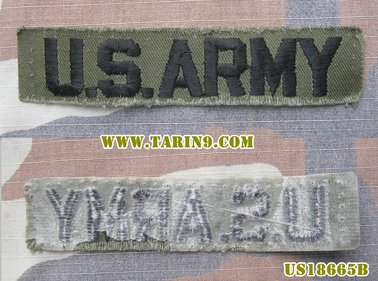 ขายแล้ว ป้าย US.ARMY ปักริบบิ้น
