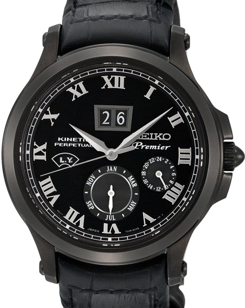 SEIKO Kinetic Perpetual นาฬิกาข้อมือผู้ชาย รุ่น SNP045P1 (สีดำ)