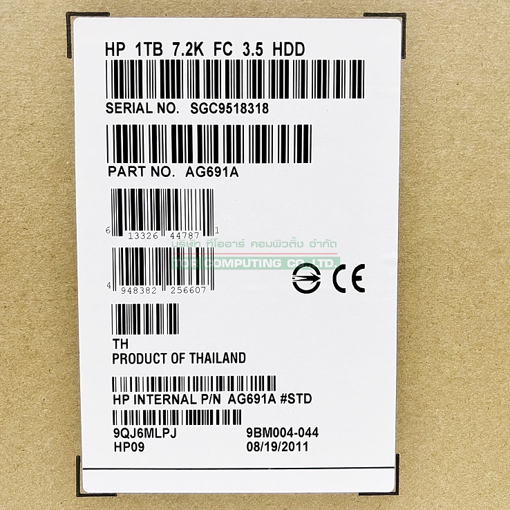 HP AG691A, 454414-001 [TorCompTH Thailand ขาย จำหน่าย ราคา] HP 1TB 7.2K FATA EVA M6412 ENC HDD