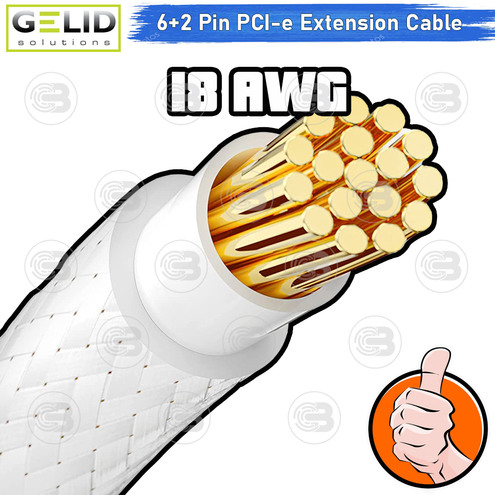 [CoolBlasterThai] GELID 6+2-Pin PCI-e EXTENSION BLACK CABLE (CA-8P-05)