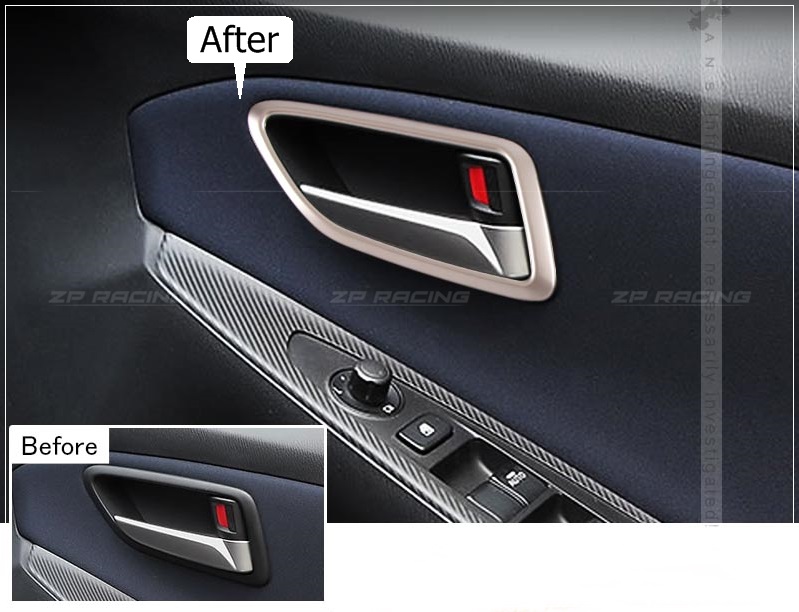 กรอบมือเปิดประตูด้านใน J-Spec สีบรอนซ์ Mazda 2