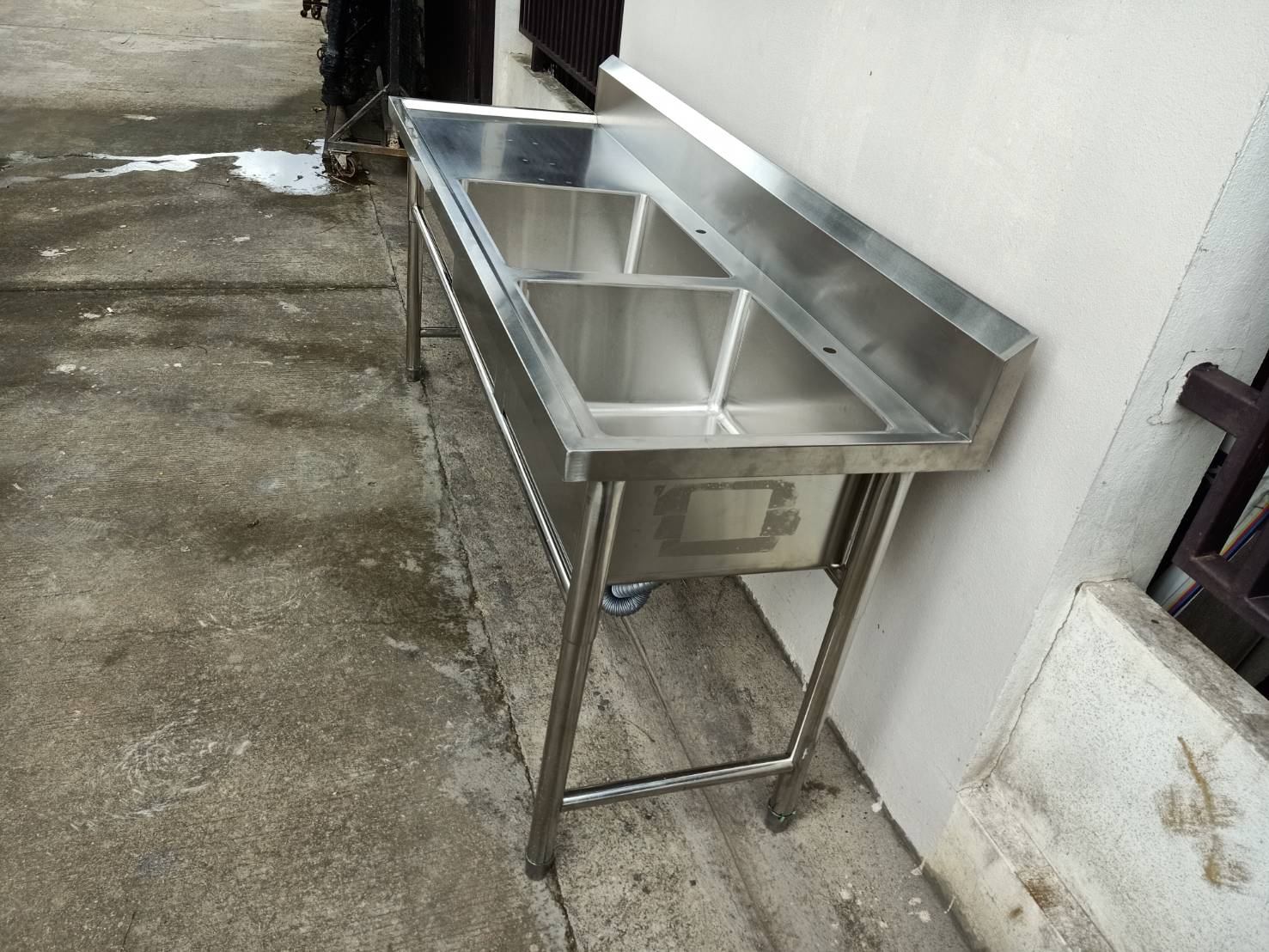 ซิงค์ล้างจานสแตนเลส 2 หลุมมีที่พักจานซ้าย รุ่น：WSCD-186080L