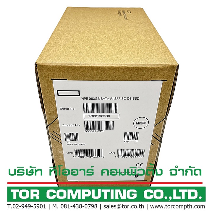 NEW HP 868822-B21 [TorCompTH Thailand ขายจำหน่าย ราคา] HP 960GB 2.5in SATA 6G RI SSD for G8-G10