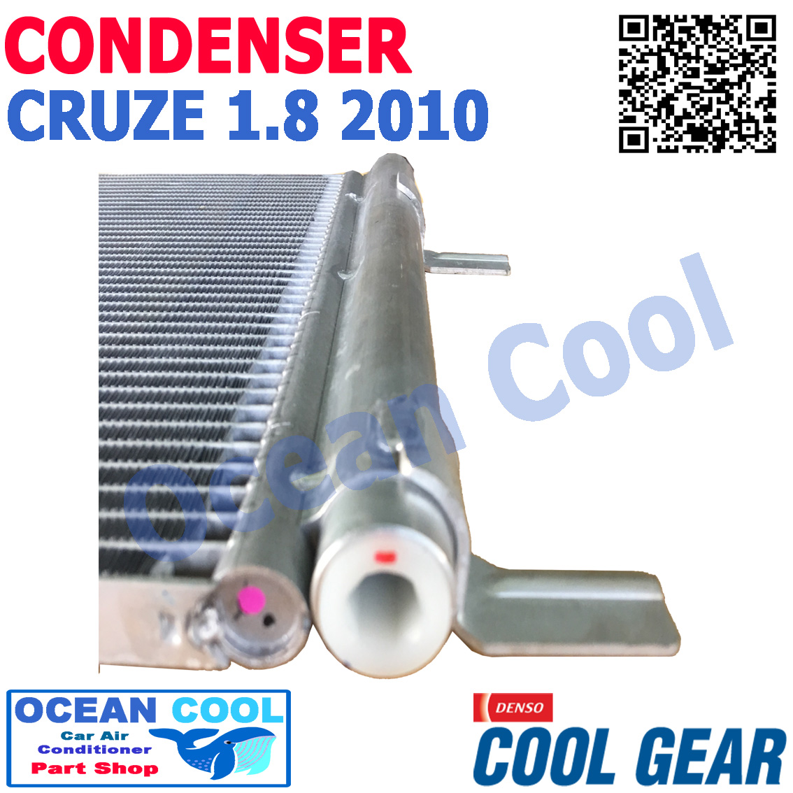แผงแอร์ เชฟโรเลต ครู๊ซ ปี 2010 -2016 เครืองยนต์ 1.8 รหัสสินค้า DI447770-7760 COOL GEAR CD0003 Condenser chevrolet CRUZE 1.8 2010 2011 2012 2013 2014 2015 2016 แผงคอนเดนเซอร์ หรือ แผงคอยล์ร้อน อะไหล่ แอร์ รถยนต์