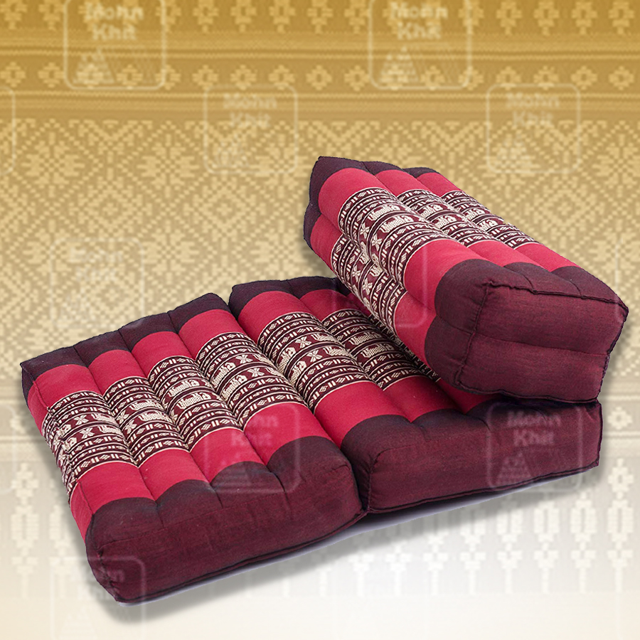 เบาะหมอนขิด 3 พับ,เบาะนั่งสมาธิพับได้ 54x76x12cm //Foldable Meditation Floor Seat 2 in 1 Set Meditation Pillow