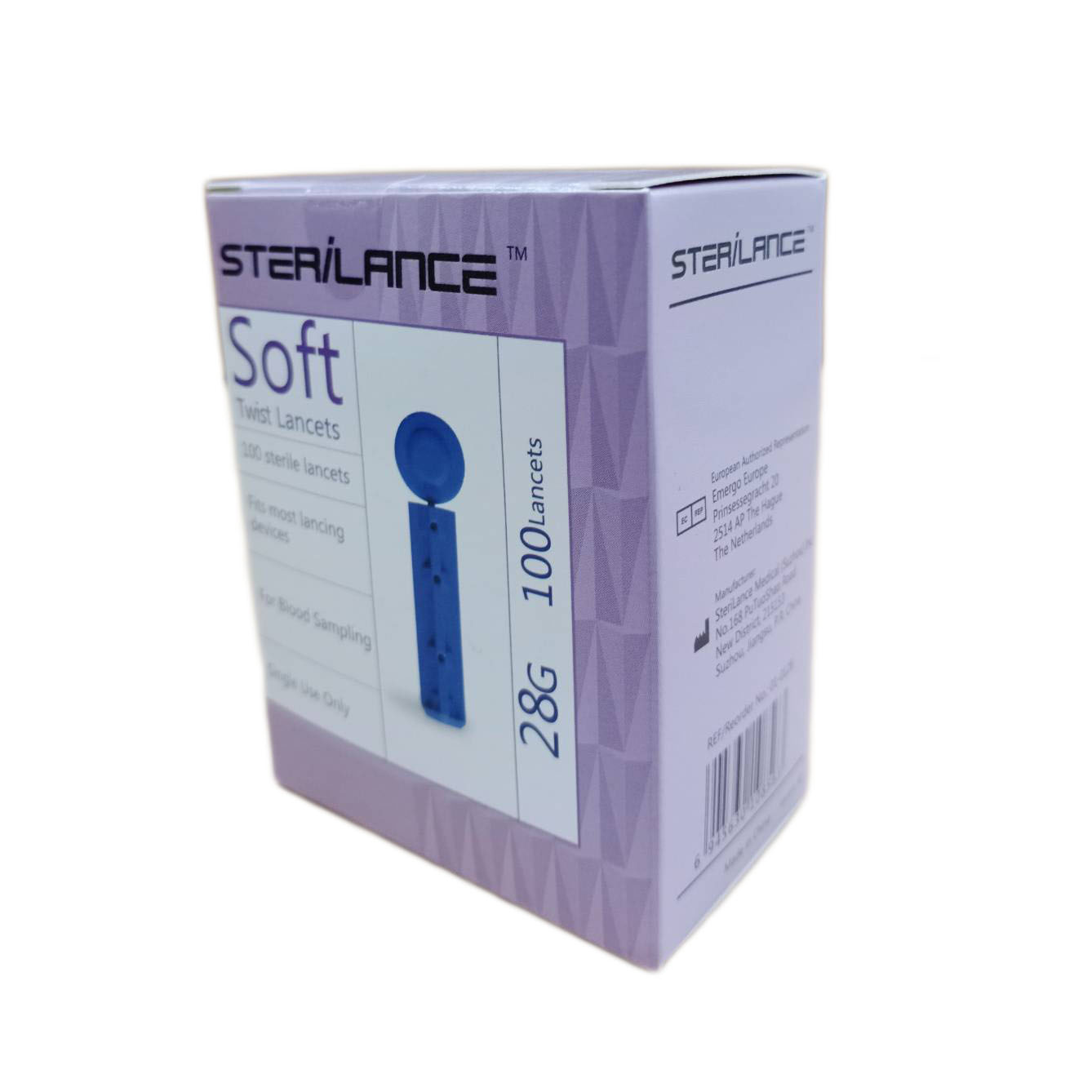 เข็มเจาะเลือดปลายนิ้ว ยี่ห้อ SteriLance SOFT รุ่น Twist Lancet ขนาด 28G (100 ชิ้น)