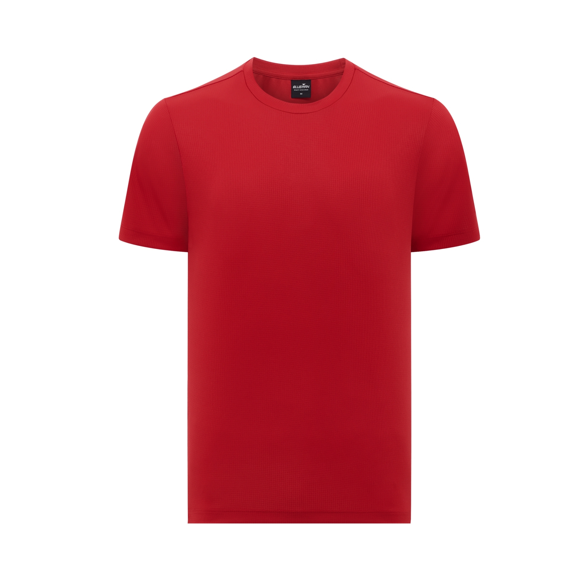 BM008 SPORT COLLECTION เสื้อยืดคอกลม ทอลายผ้าในตัว สีแดง