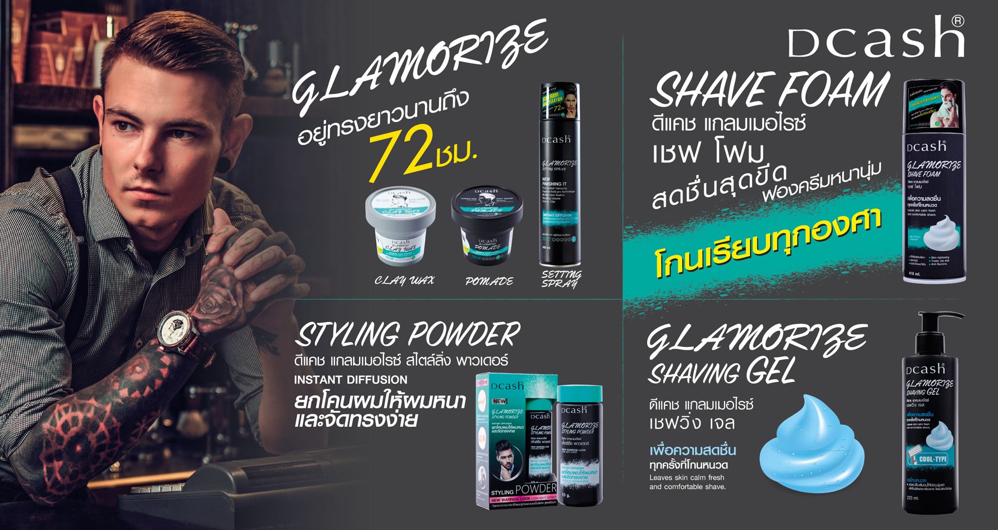 แท้พร้อมส่ง○ Dcash Glamorize Styling Powder แป้งยกโคน ดีแคช แกลมเมอไรซ์ สไตล์ลิ่งพาวเดอร์ แป้งจัดแต่งทรงผม