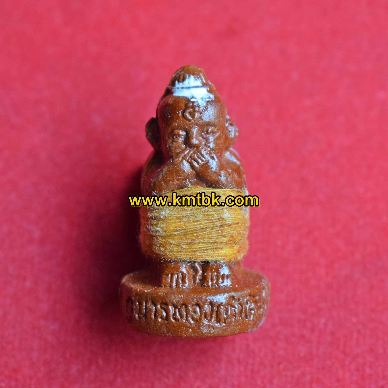 กุมารทองเก้าโกศ หลวงพ่อกอย วัดเขาดินใต้ จ.บุรีรัมย์ (รุ่น2) รุ่นเก้าโกศพรายแรงทวีคูณมหาโชค ขนาดพกพา 1 นิ้ว ปี2554