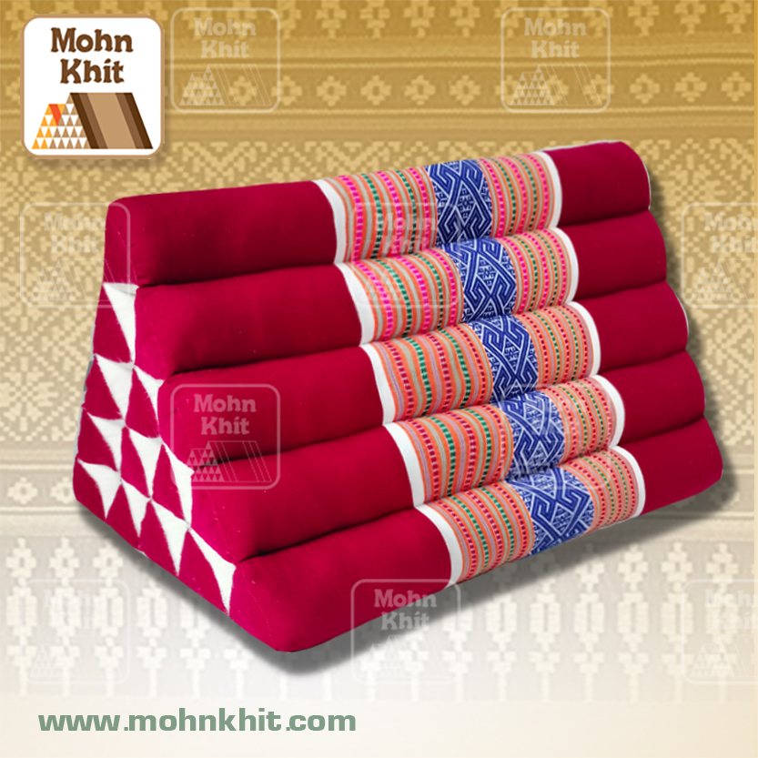 หมอนสามเหลี่ยมโบราณ ขนาด15ช่องเดี่ยวฝ้ายแท้ 70x40x40 cm //Ancient Pillow Thai progenitor rows kapok 100%Traditional Floor Cushion.