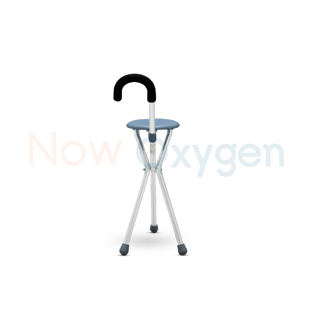 ไม้เท้าเก้าอี้อลูมิเนียม พับได้ นั่งได้ (Aluminium Crutch Chair )