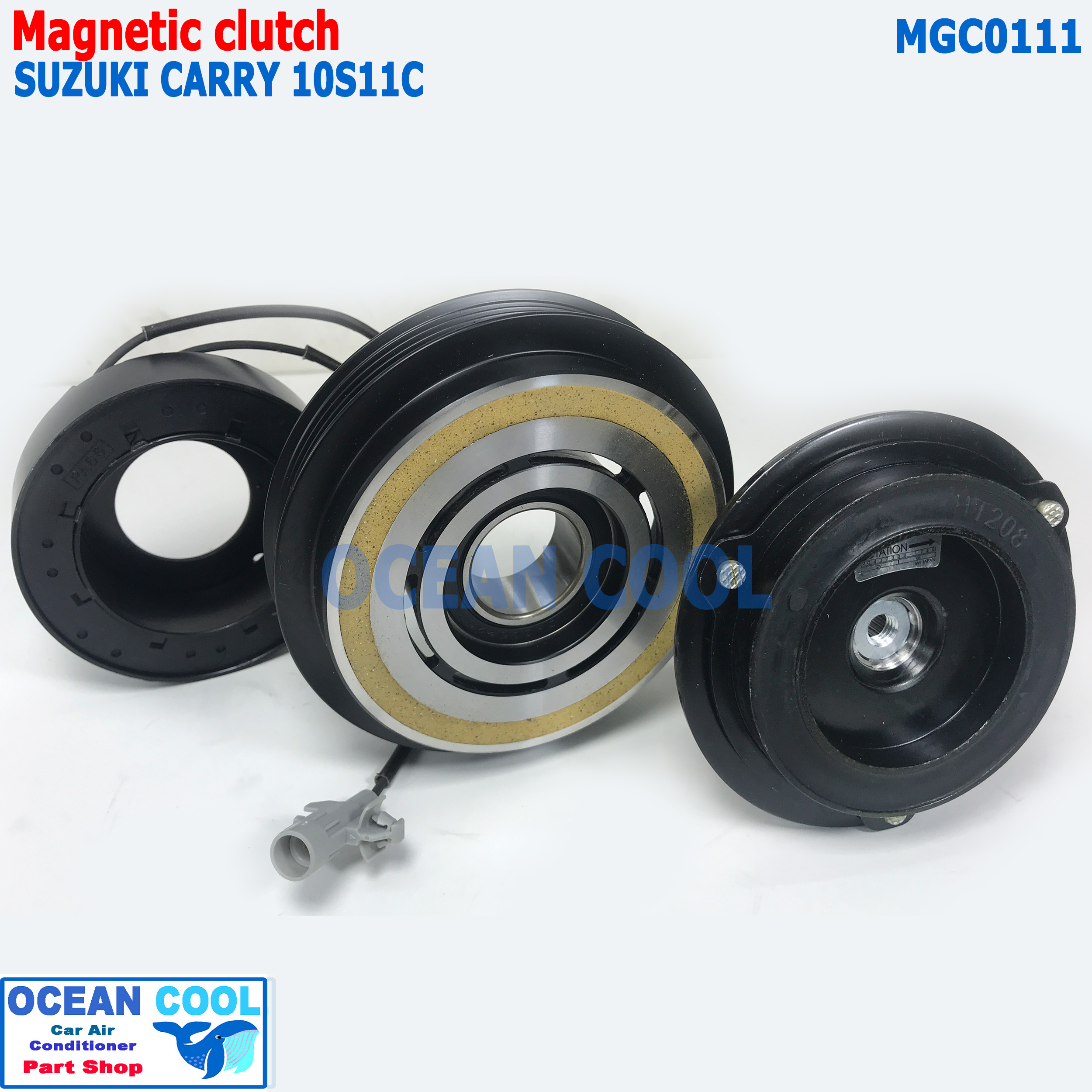 คลัชคอมแอร์ ซูซูกิ แครี่ 10S11C MGC0111 AC Compressor Clutch for Suzuki Carry คอม10S11C คลัตซ์ครบชุด หน้าครัช ชุดครัช ชุดคลัช หน้าครัชคอม