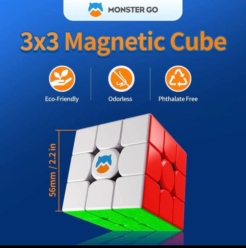 รูบิค Monster Go EDU GAN 3x3 M Cube Rubik รูบิคของเล่นสำหรับเด็ก เสริมพัฒนาการ #1499