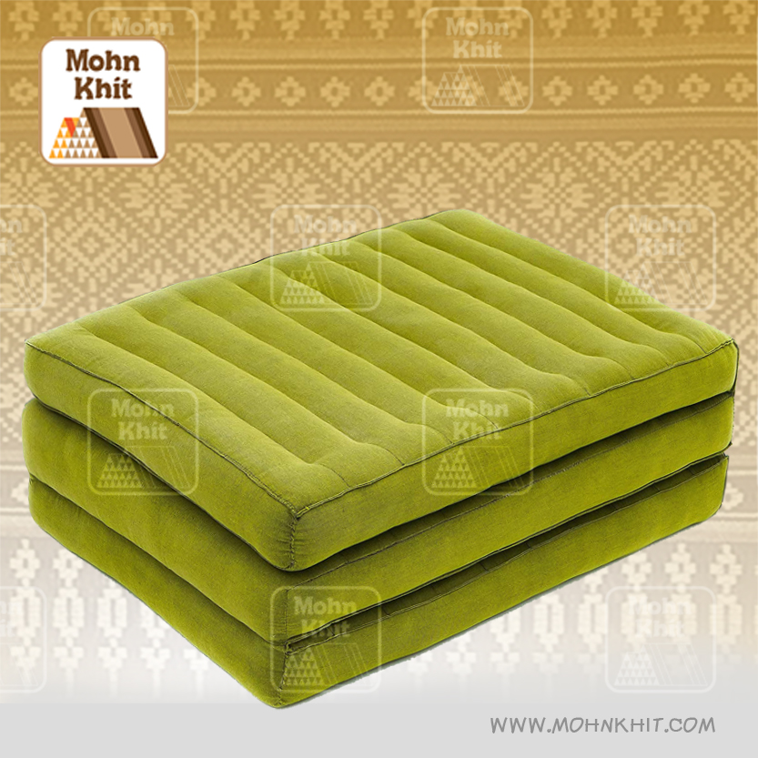ที่นอนขิด3พับพิเศษ 60x200x7Cmสีพื้น//Large 3 part mattresses Thai Mattress is hand stuffed with natural kapok.