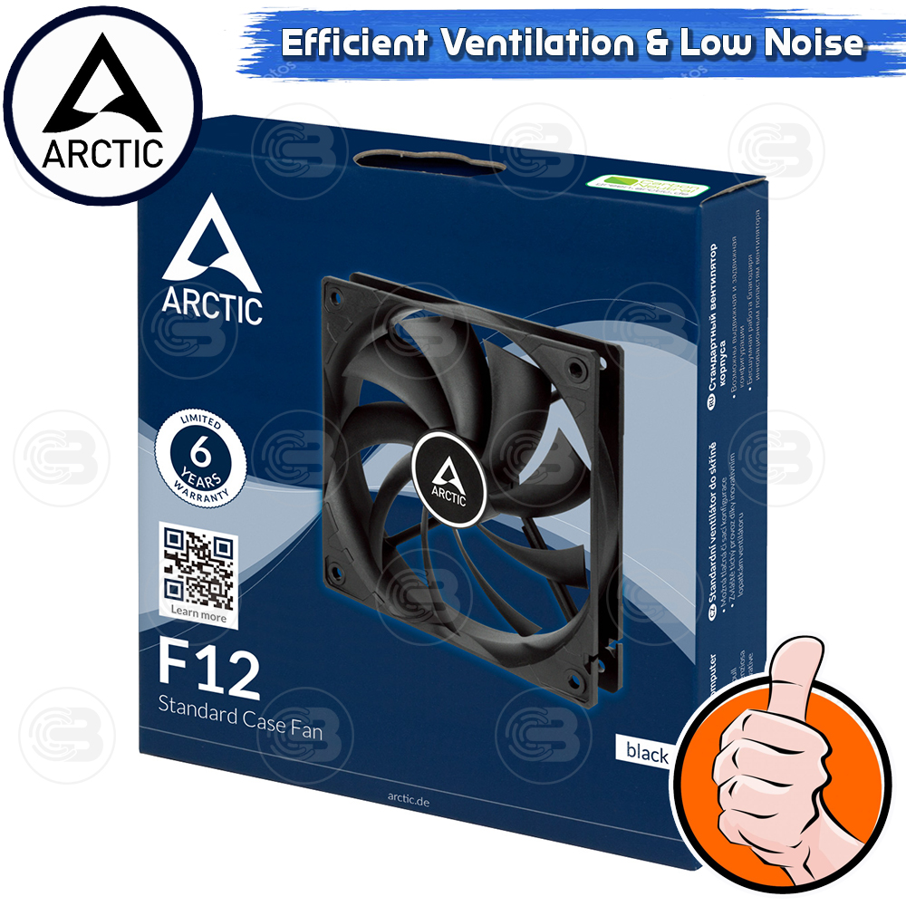 [CoolBlasterThai] ARCTIC F12 BLACK (size 120 mm.) PC Fan Case ประกัน 6 ปี