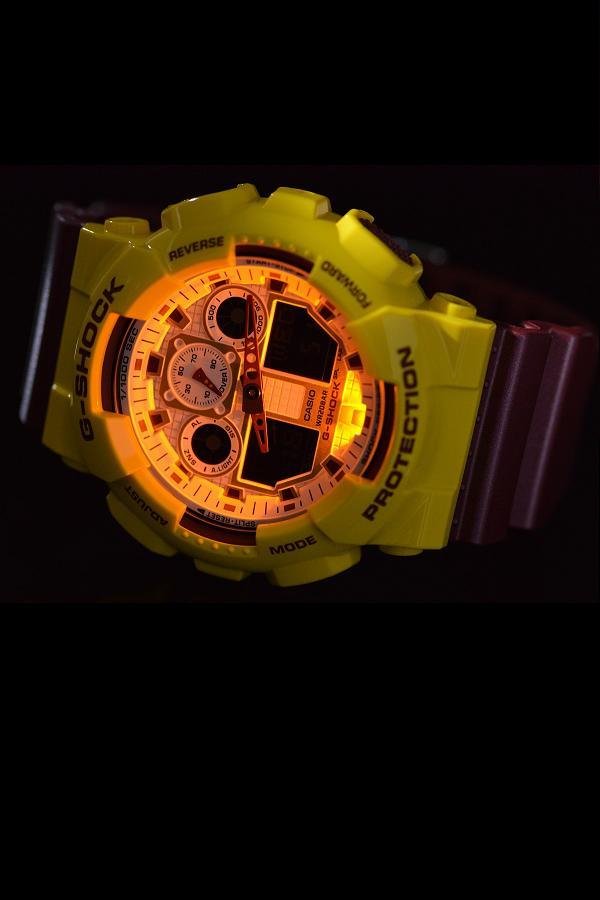 CASIO G-Shock นาฬิกาข้อมือ Yellow/Red รุ่น GA-100CS-9ADR