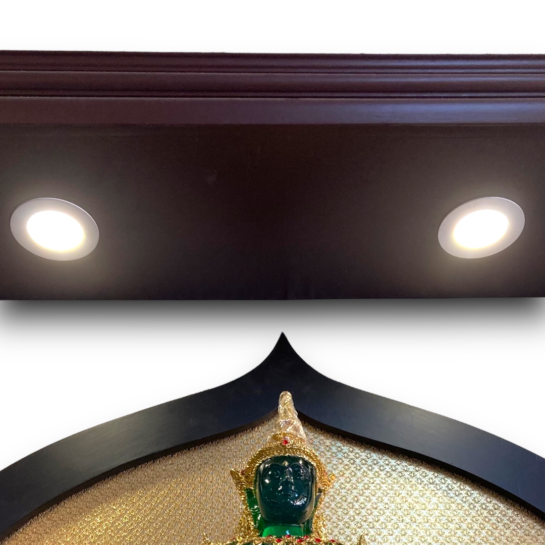 กล่องไฟลายบัว สีน้ำตาล