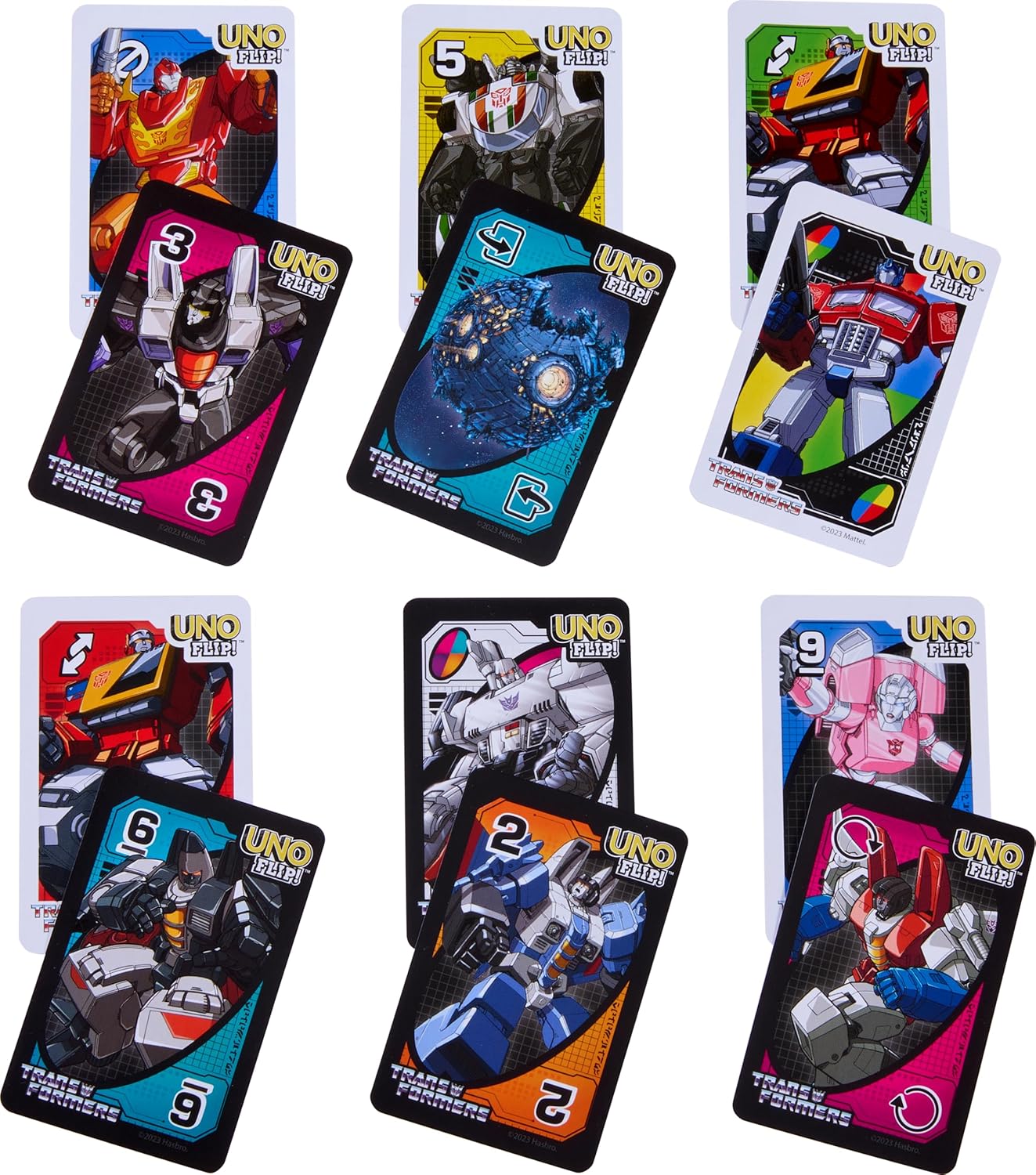 UNO Flip Transformers Card Game (Mattel) การ์ดอูโน่ฟลิปทรานฟอร์เมอร์ ลิขสิทธิ์แท้ #HXJ49