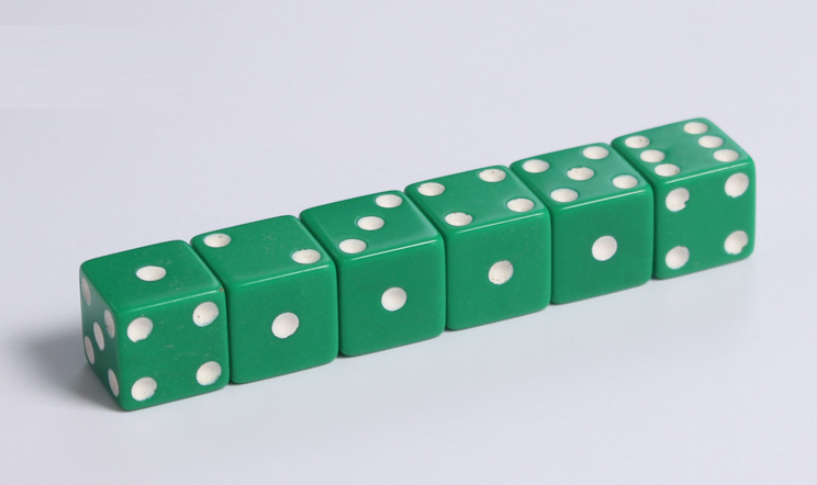 ลูกเต๋าเมลามีนอย่างดี Melamine Dice 16mm (มุมเหลี่ยม)