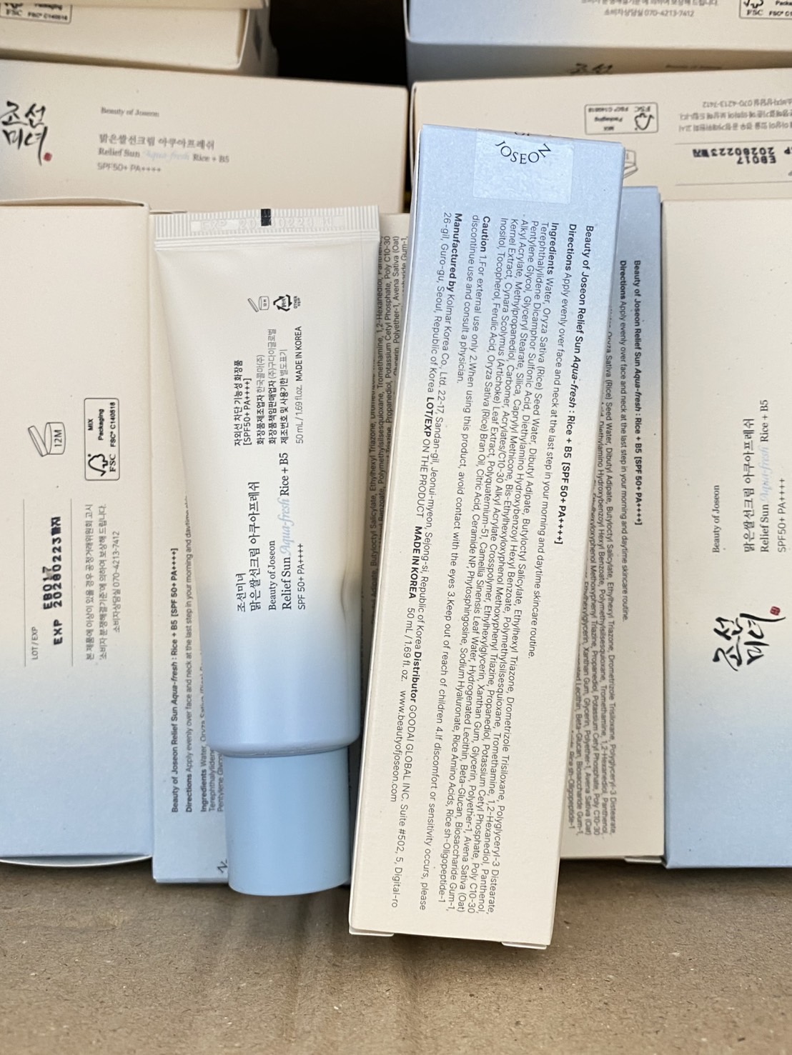 Beauty of Joseon Relief Sun Aqua-Fresh Rice B5 SPF50+ PA++++ 50ml. รุ่นใหม่ แถบฟ้า