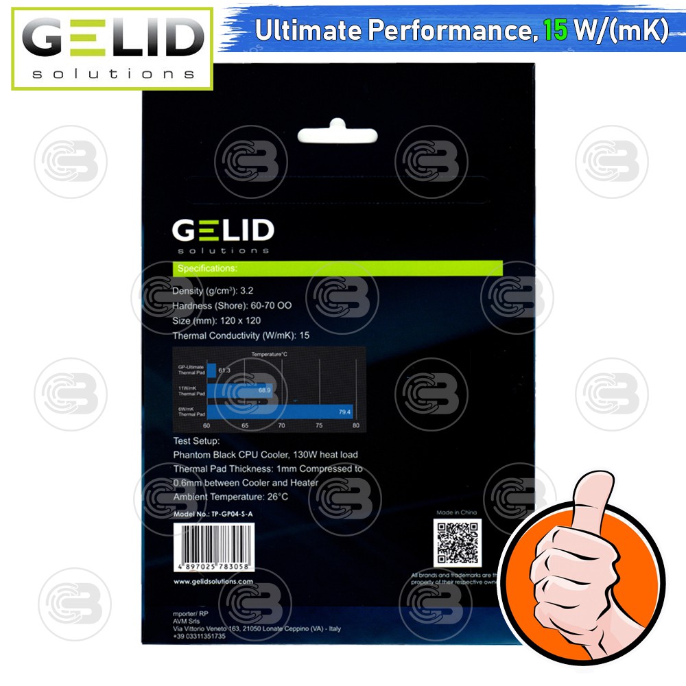 [CoolBlasterThai] GELID GP-ULTIMATE Thermal Pad 120x120x0.5 mm./15.0 W/mK (TP-GP04-S-A)