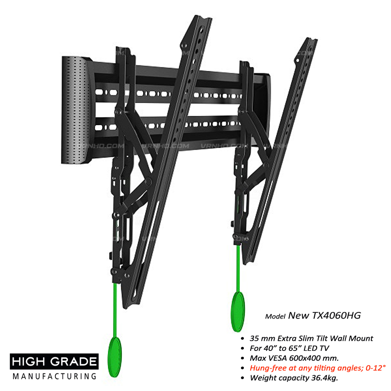 TX4060HG ขาแขวนทีวี Extra Slim 40"-65" Hung-free Tilting Wall mount,Max VESA 600x400 mm.,Weight Capacity 36.4Kg