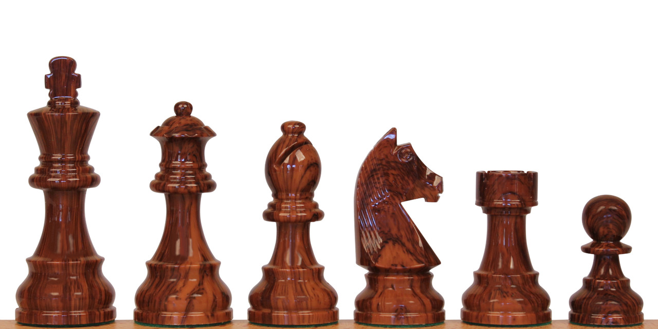 ชุดหมากรุกสากล German Knight Series Chess Set - Polish Wood Grain