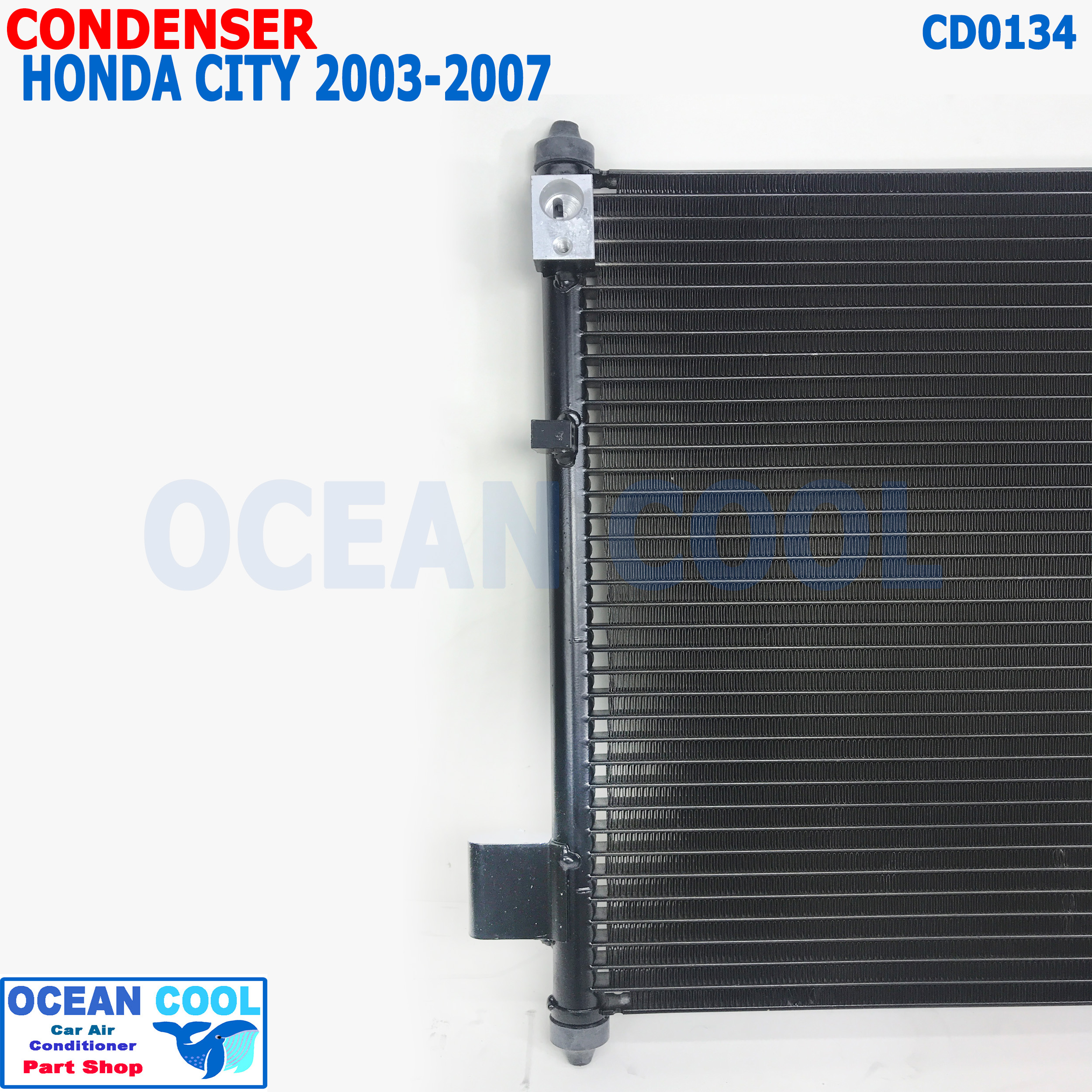 แผงแอร์ ฮอนด้า ซิตี้ ปี 2002 - 2007 CD0134 CONDENSER FOR HONDA CITY ZX แผงคอยล์ร้อน คอยล์ร้อน รังผึ้งแอร์ แมลงสาบ