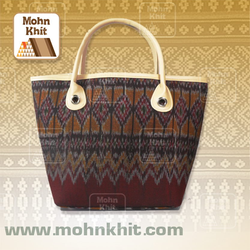 กระเป๋าผ้ามัดหมี่,กระเป๋าผ้าขิด กระเป๋าถือ กระเป๋าหิ้ว 11x32x32 Cm//Khit Bag, Tote Bag, Tote Bag 11x32x32 Cm