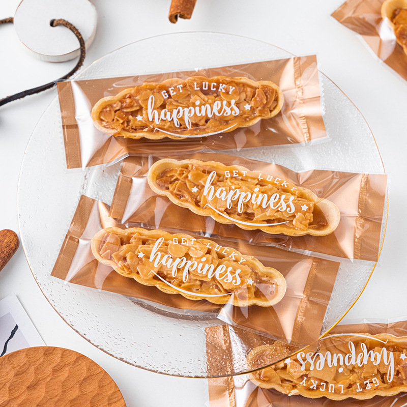 ถุงซีลสีทองหน้าใส Happiness ขนาด 15*5.4 cm (แพค 100 ใบ)
