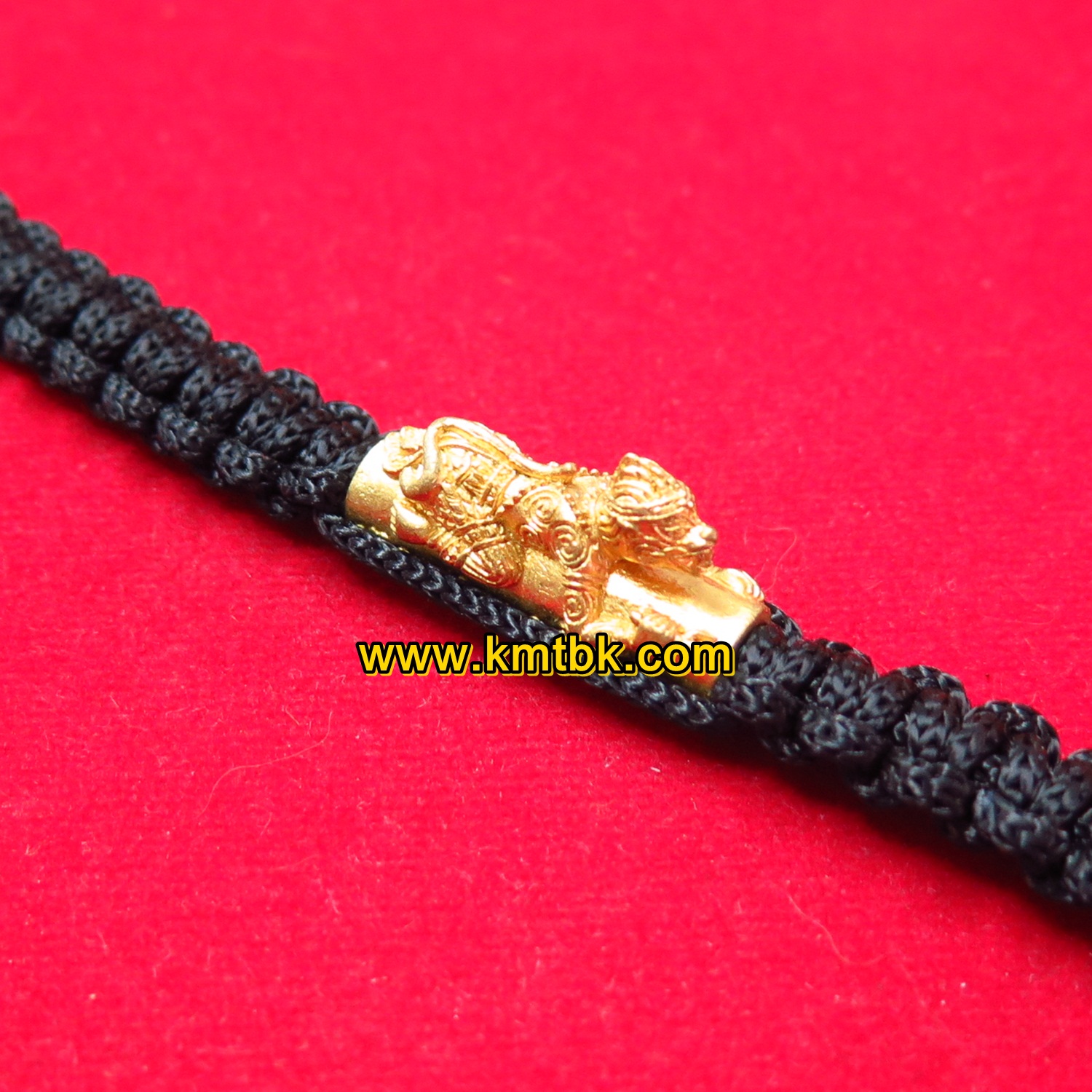 ตะกรุด ข้อมือหนุมาน วัดบางพระ (หลวงพ่อเปิ่น) จ.นครปฐม แบบใหญ่เดี่ยว ถักเชือกดำ ขนาดยาว 15ซม.
