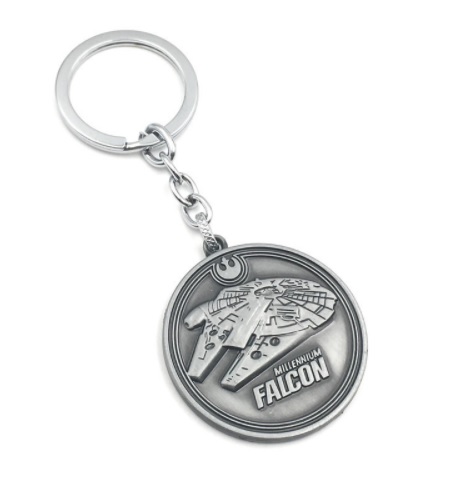 พวงกุญแจ โลหะ Millennium Falcon สีเทา - Star Wars Keychain