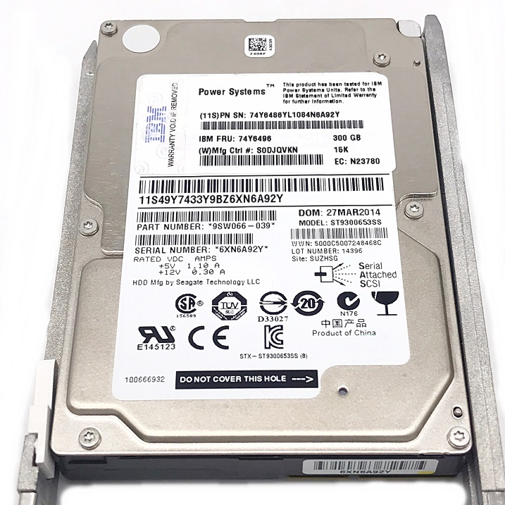 New, IBM 74Y6486 74Y6496 FC1880 [TorCompTH Thailand - ขาย จำหน่าย ราคา] IBM 300GB 15K SAS SFF HDD (AIX/Linux/VIOS) for IBM Power 7 / 820X